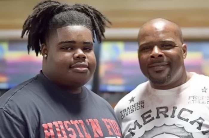 Phillip Laster Jr., with his father, Phillip Sr.